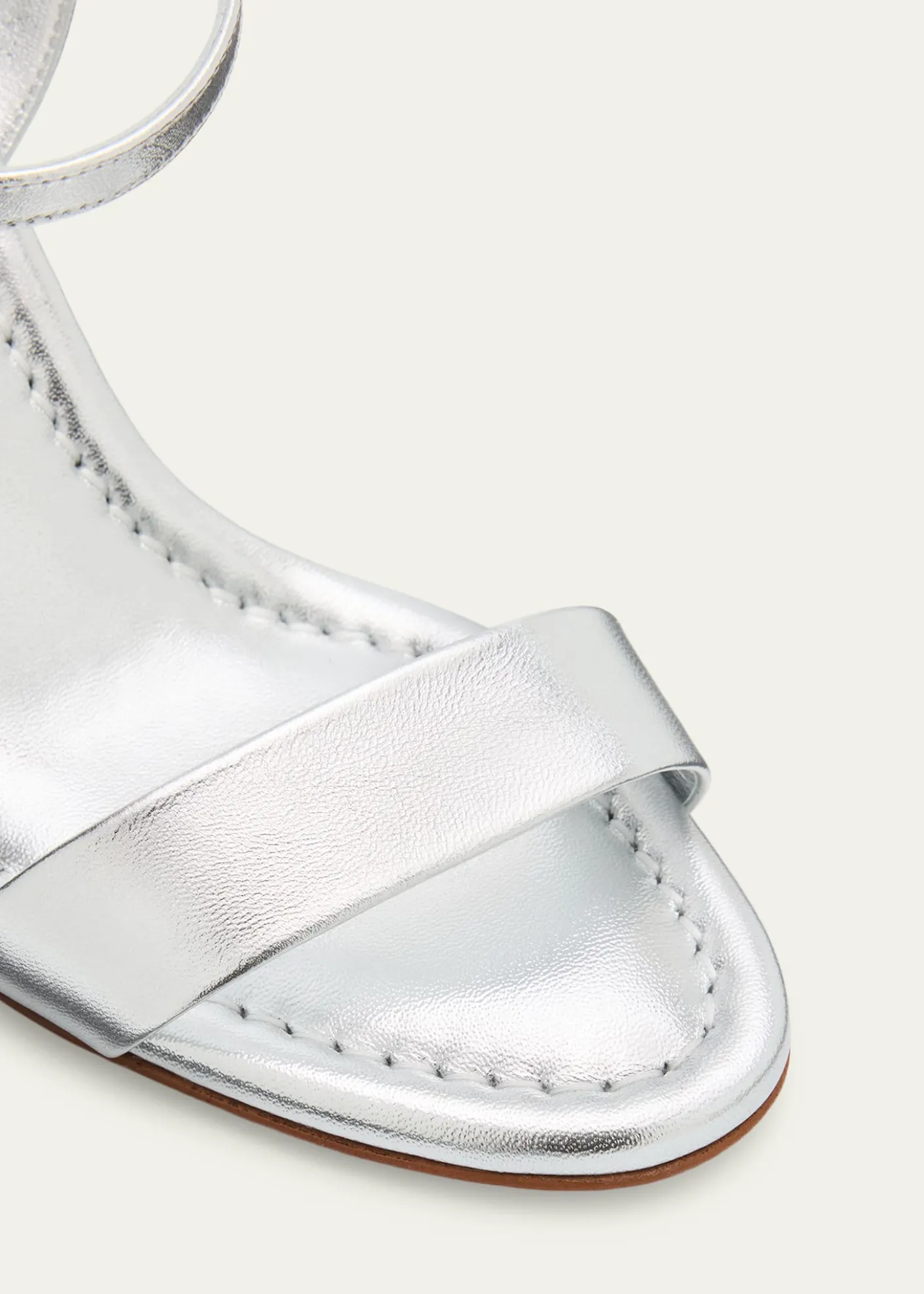 Christian Louboutin85mm Jane Metallic Leather Ankle-Strap Sandals