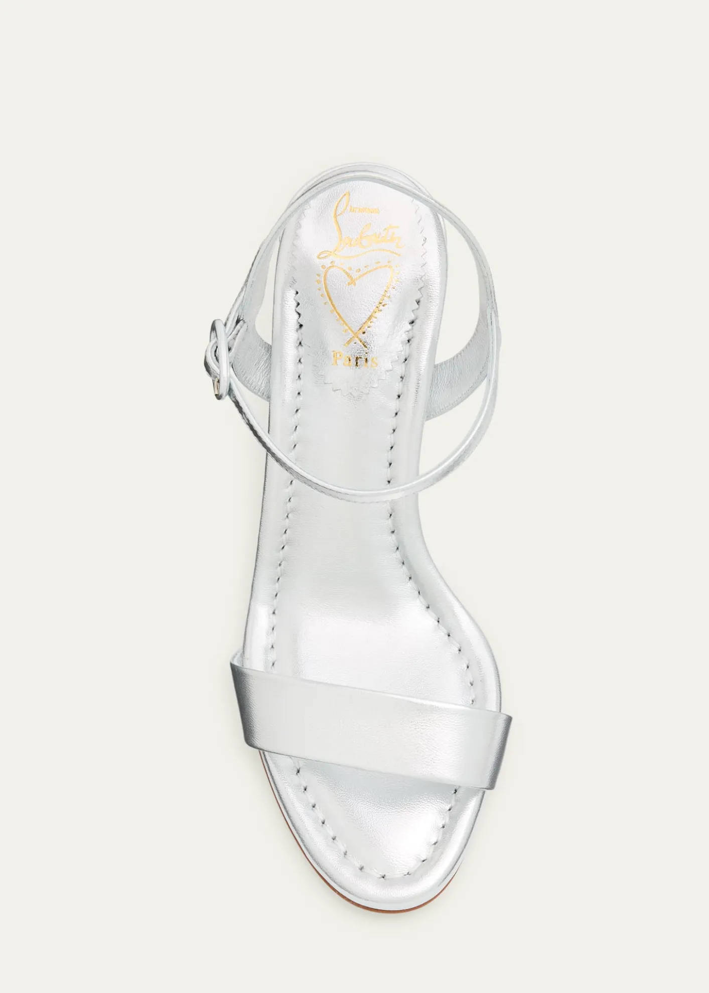 Christian Louboutin85mm Jane Metallic Leather Ankle-Strap Sandals