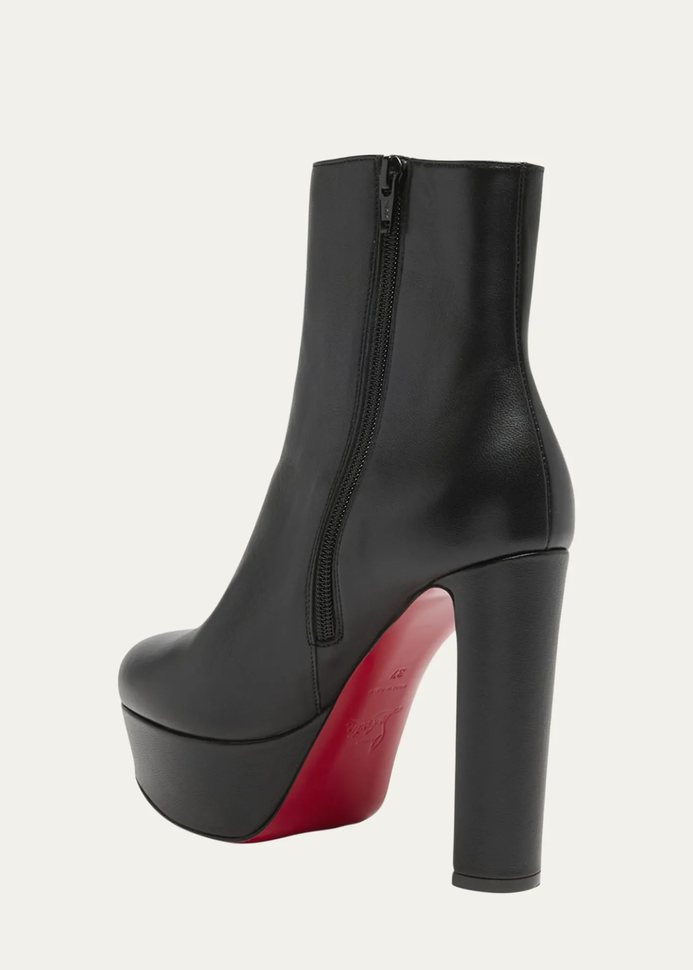 Christian Louboutin130mm Loo Leather Platform Booties