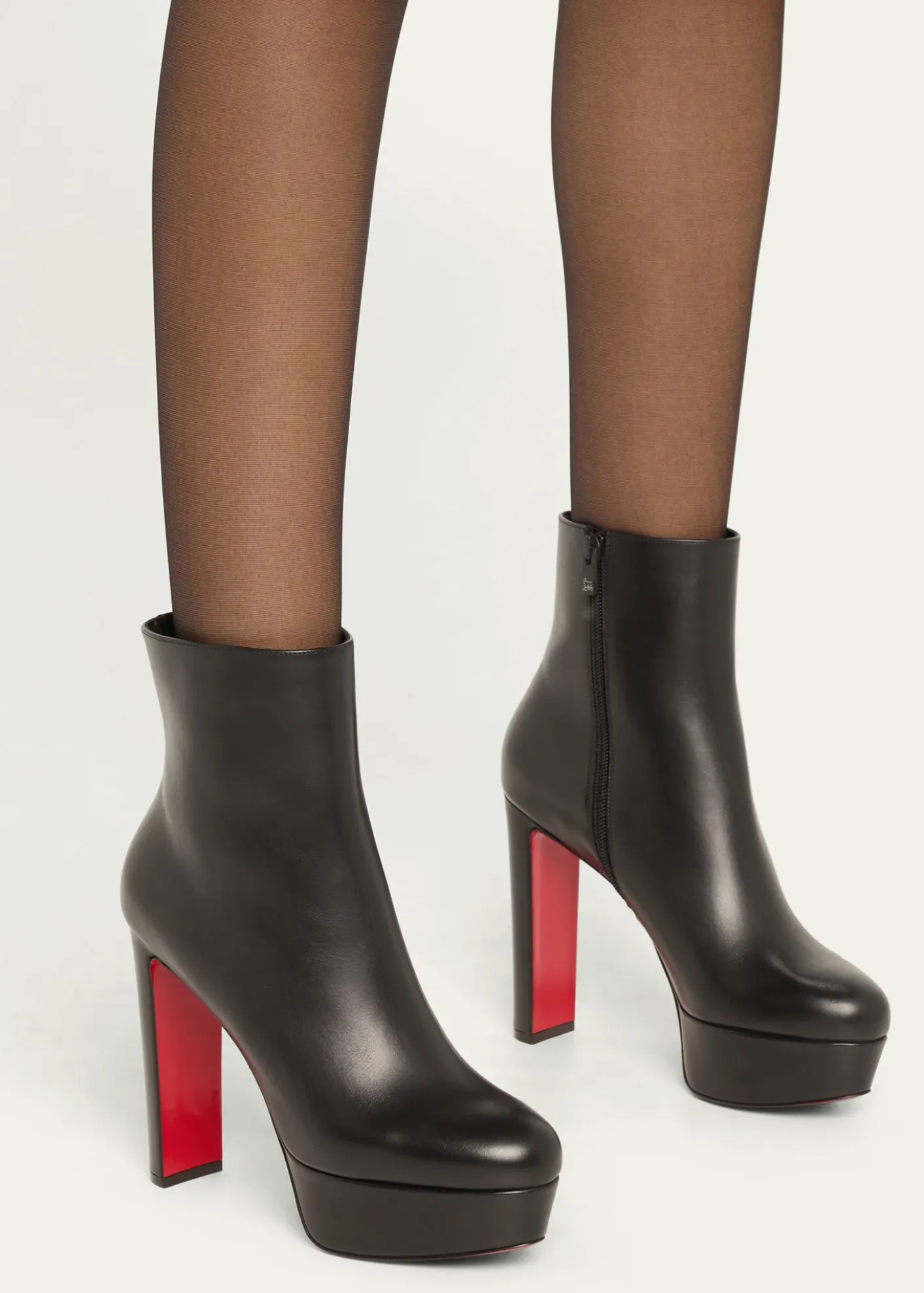 Christian Louboutin130mm Loo Leather Platform Booties