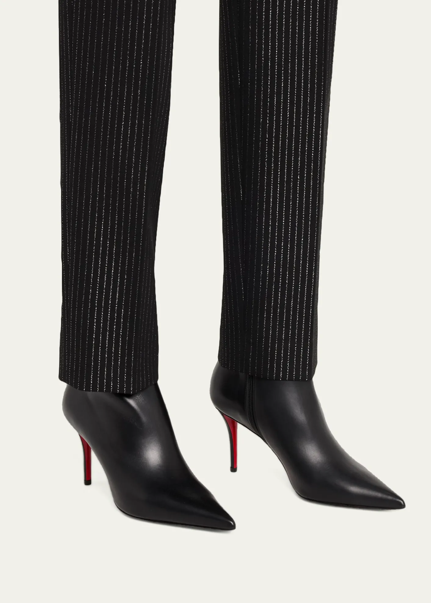 Christian Louboutin80mm Miss Z Leather Booties