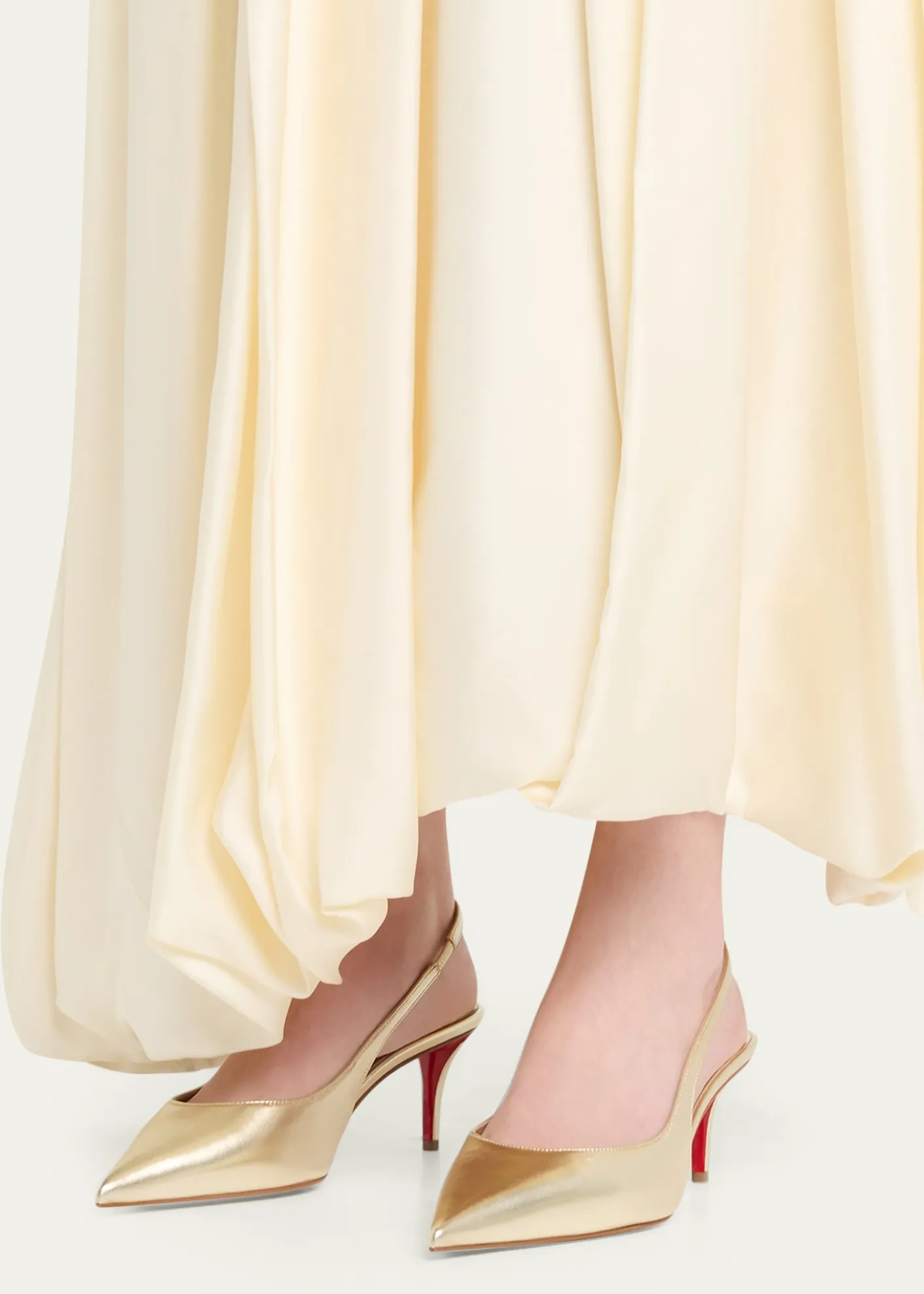 Christian Louboutin60mm Miss Z Metallic Leather Slingback Pumps