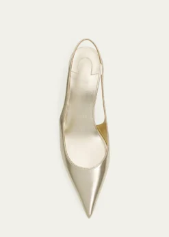Christian Louboutin60mm Miss Z Metallic Leather Slingback Pumps