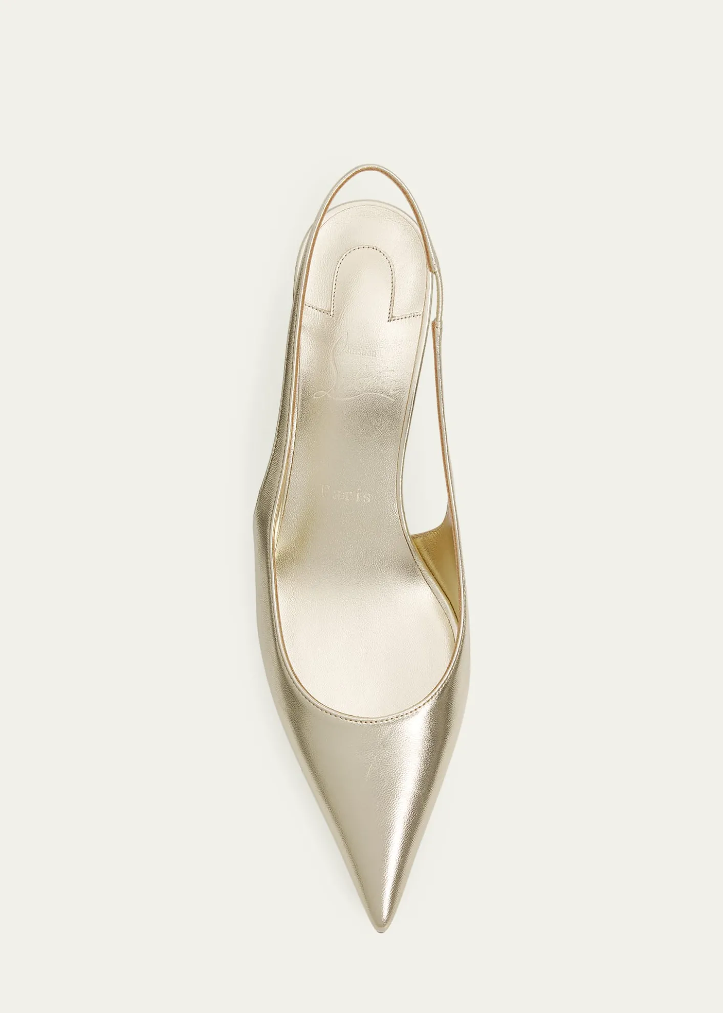 Christian Louboutin60mm Miss Z Metallic Leather Slingback Pumps