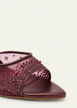 Christian Louboutin80mm Miss Z Embellished Mesh and Metallic Leather Mule Pumps