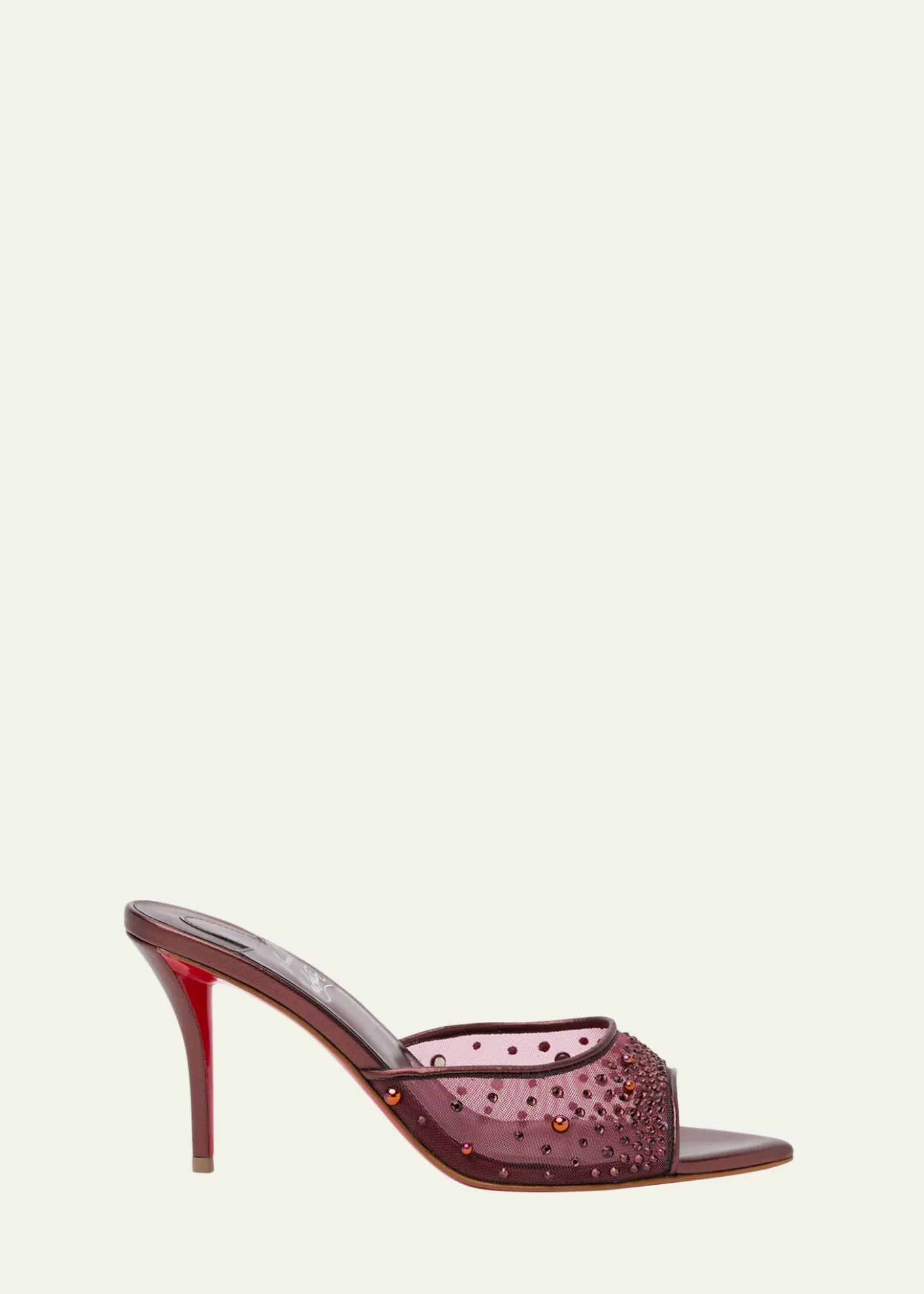 Christian Louboutin80mm Miss Z Embellished Mesh and Metallic Leather Mule Pumps