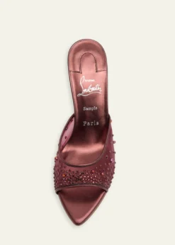 Christian Louboutin80mm Miss Z Embellished Mesh and Metallic Leather Mule Pumps
