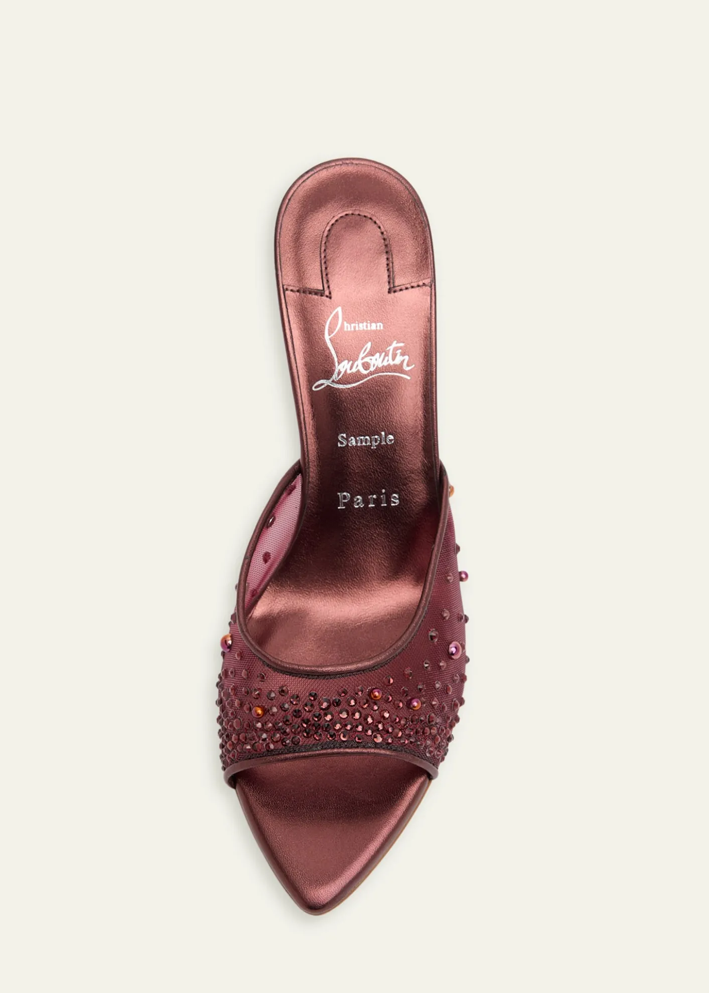 Christian Louboutin80mm Miss Z Embellished Mesh and Metallic Leather Mule Pumps
