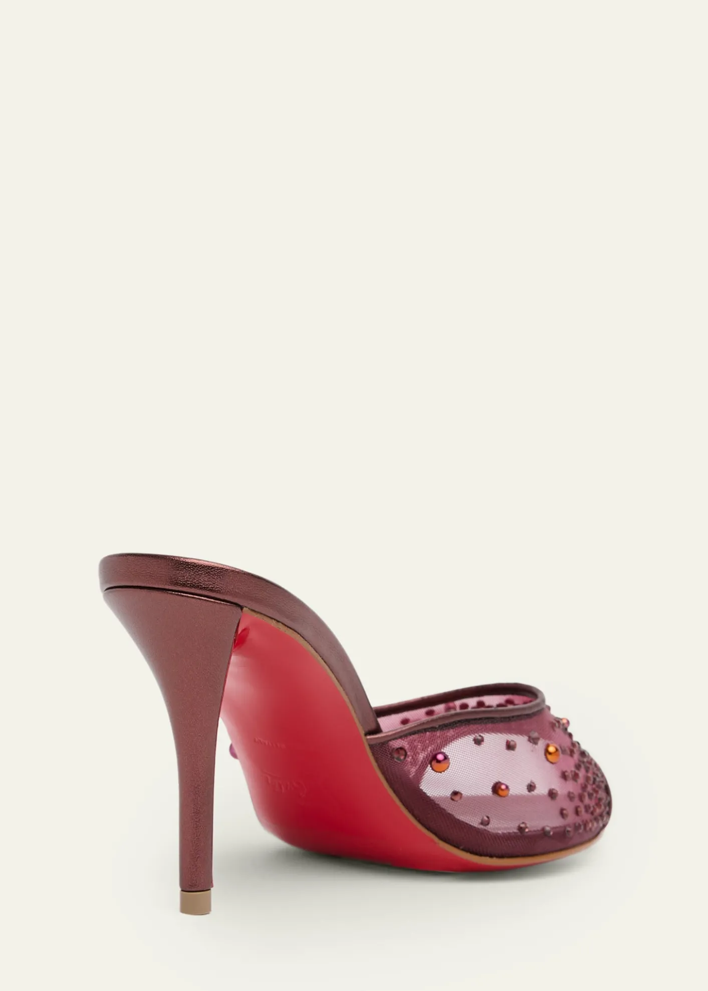 Christian Louboutin80mm Miss Z Embellished Mesh and Metallic Leather Mule Pumps