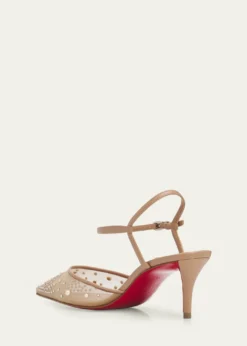 Christian Louboutin60mm Miss Z Riviera Strass Mesh Pumps