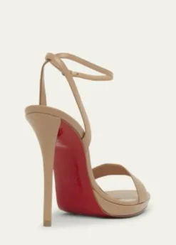 Christian Louboutin120mm Miss Z Leather Ankle-Strap Sandals
