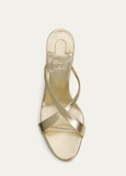 Christian Louboutin80mm Mulazee Metallic Leather Sandals