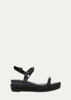 Christian Louboutin60mm Pyraclou Patent Spike Wedge Sandals