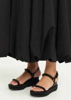 Christian Louboutin60mm Pyraclou Patent Spike Wedge Sandals