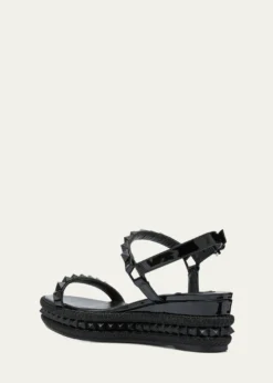 Christian Louboutin60mm Pyraclou Patent Spike Wedge Sandals