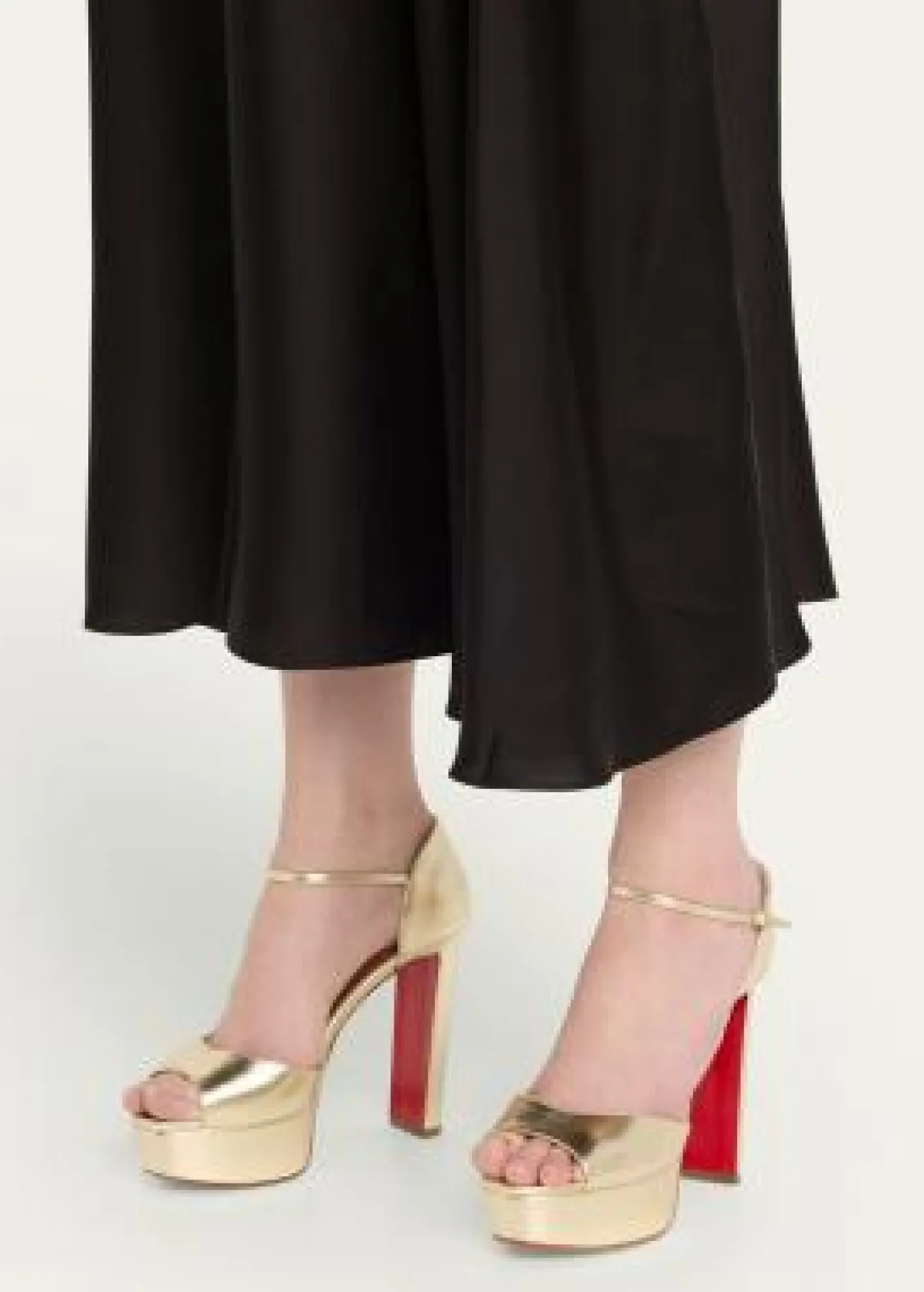 Christian Louboutin130mm Sandaloo Metallic Platform Sandals