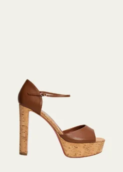 Christian Louboutin130mm Sandaloo Leather Platform Sandals