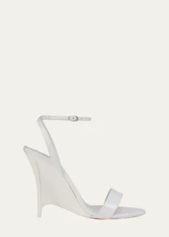 Christian Louboutin100mm Zeezeenella Patent Leather Wedge Sandals