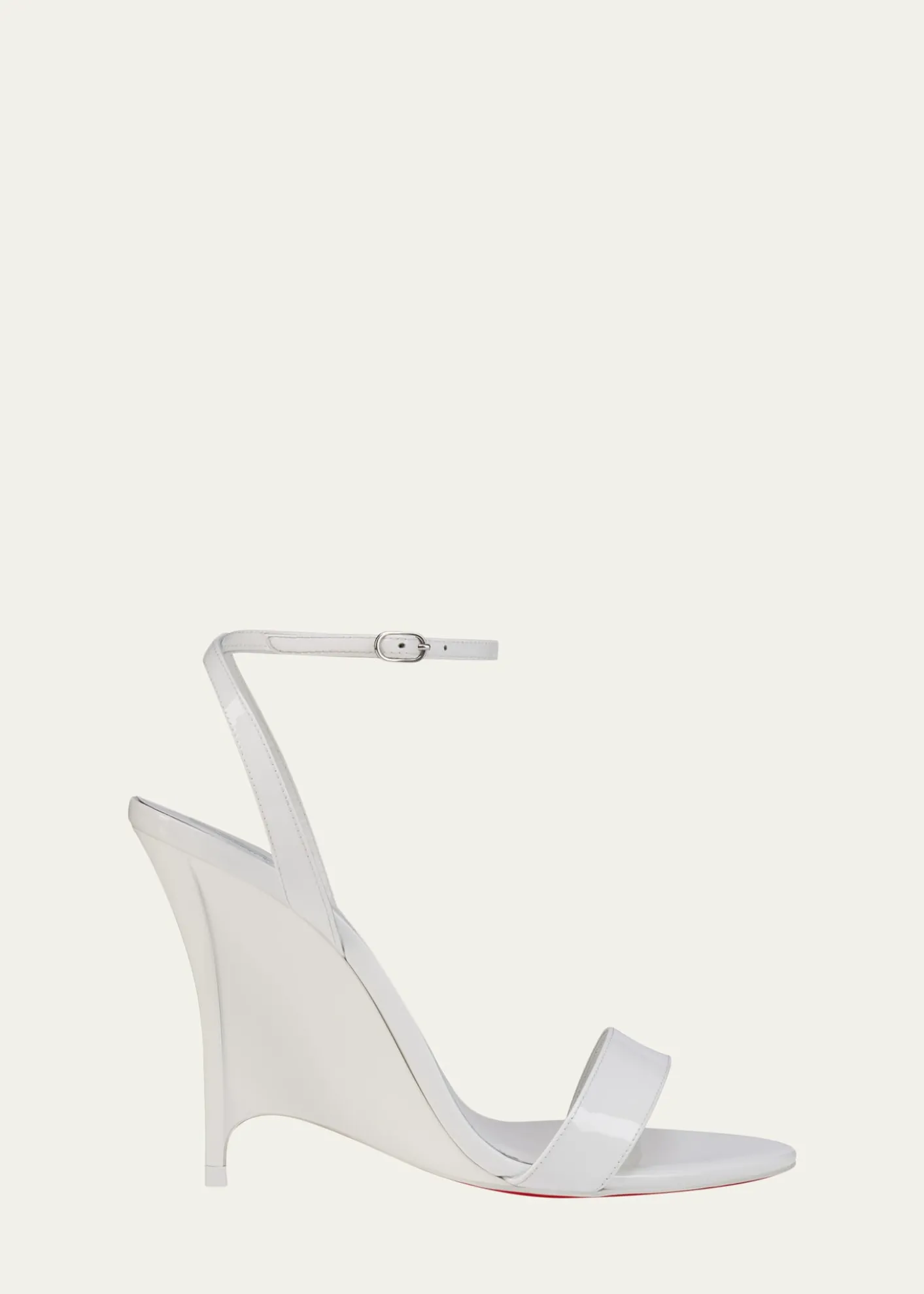 Christian Louboutin100mm Zeezeenella Patent Leather Wedge Sandals
