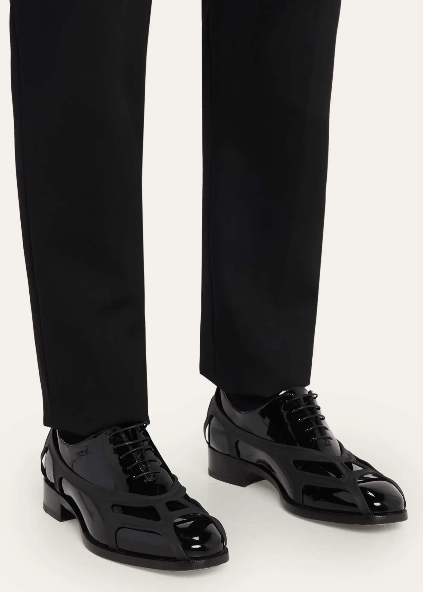Christian Louboutinx Jaden Smith Men's Caged Patent Leather Oxfords