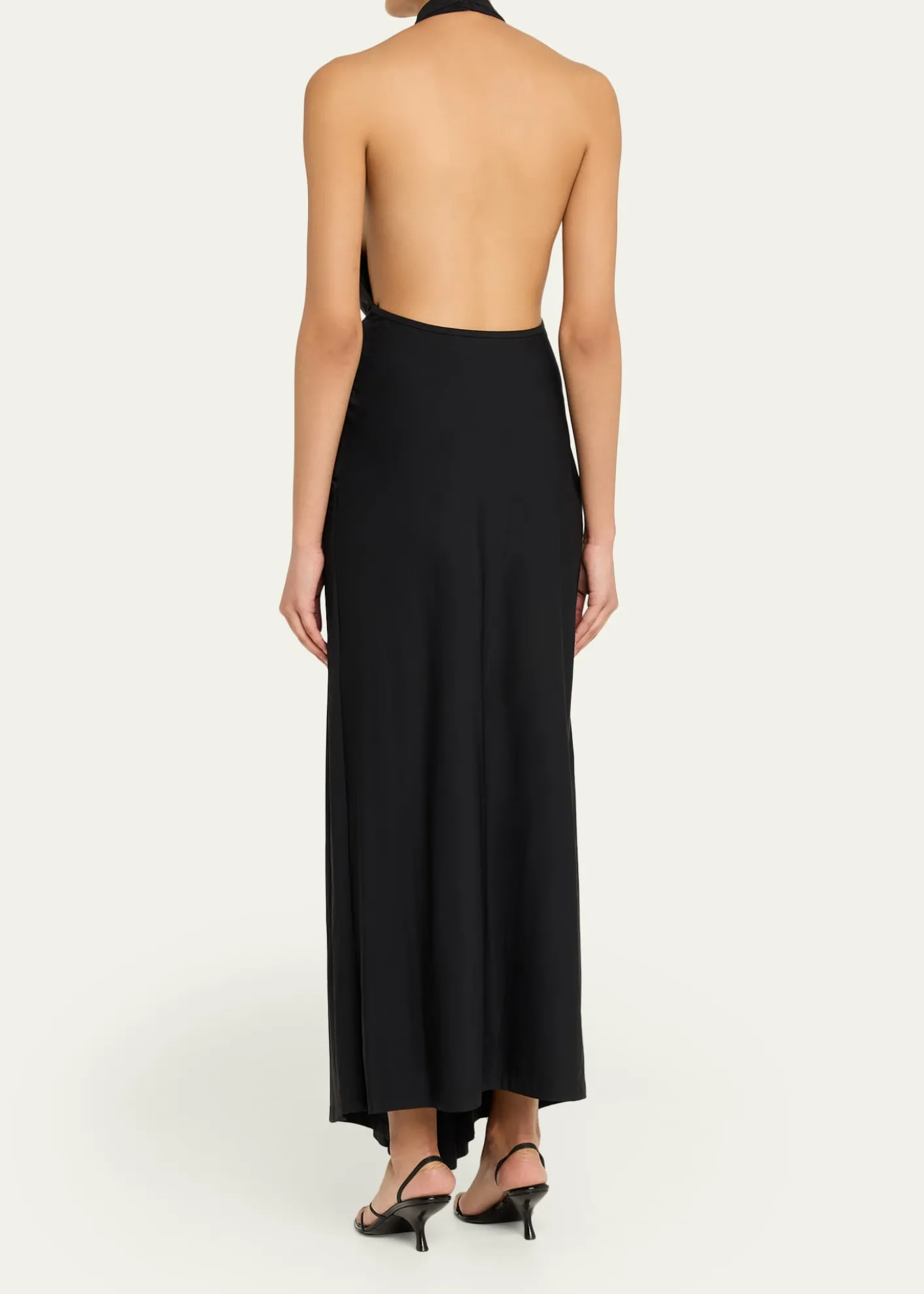 Christopher EsberCrystal Pendant Plunging Halter Maxi Dress