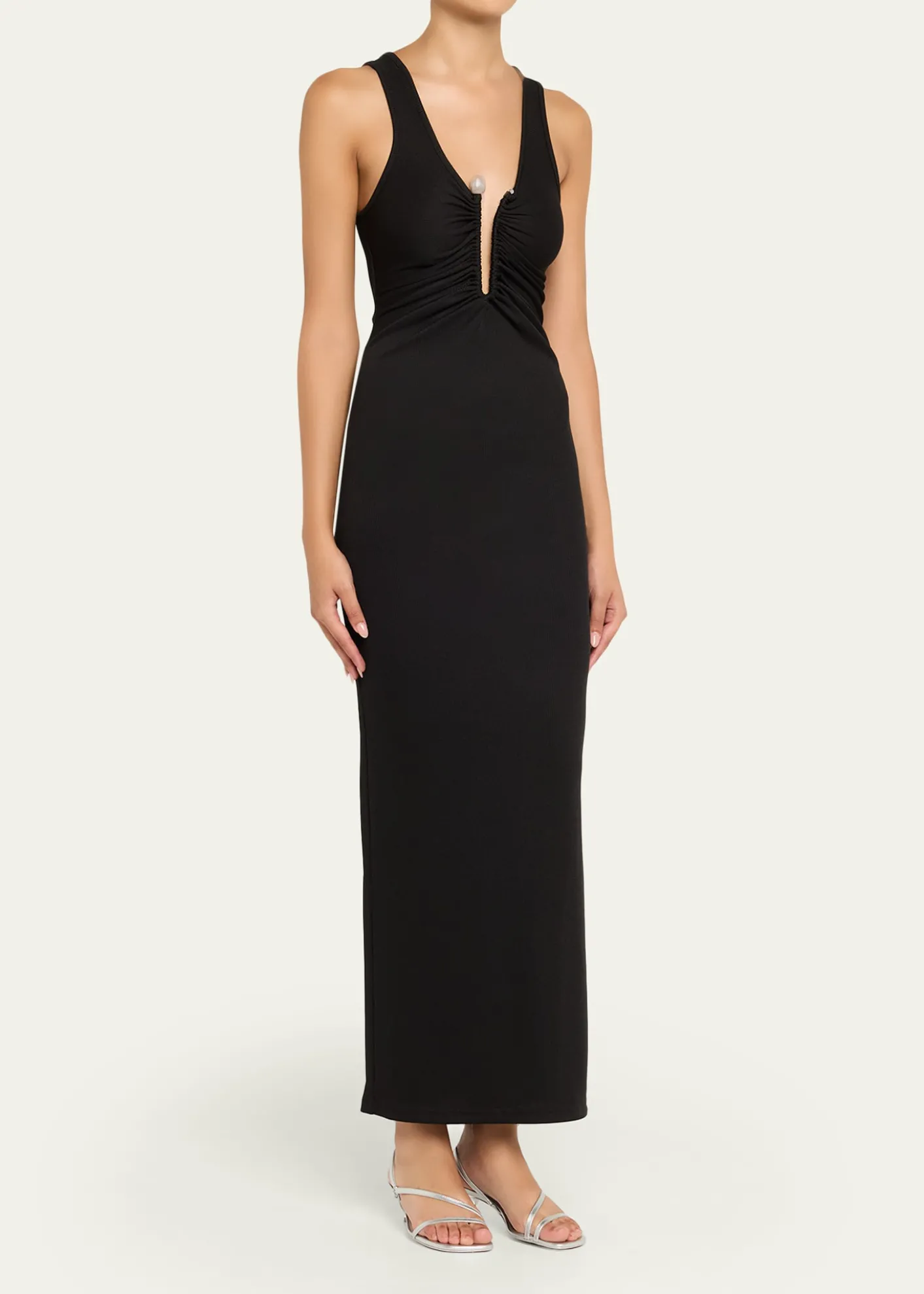 Christopher EsberCrystal Pin Ruched Maxi Tank Dress