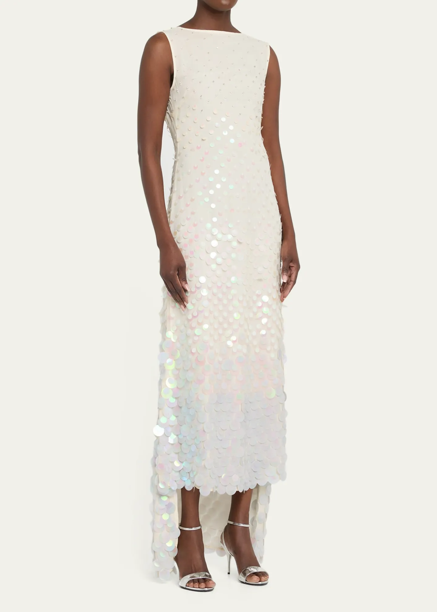 CHRISTOPHER JOHN ROGERSEmbellished Silk High-Low Dress
