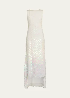 CHRISTOPHER JOHN ROGERSEmbellished Silk High-Low Dress