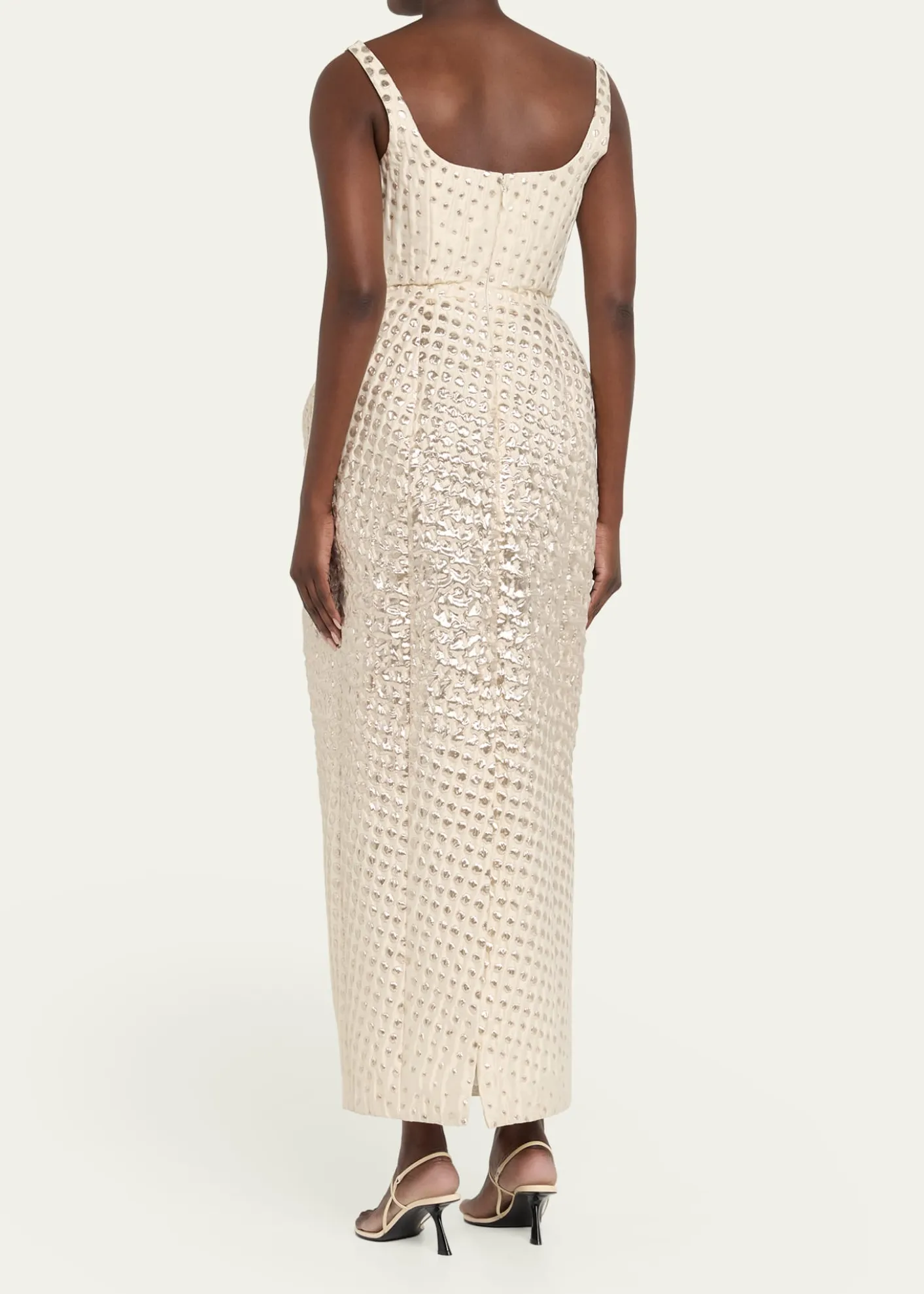 CHRISTOPHER JOHN ROGERSHalftone Wiggle Dot Metallic Jacquard Dress