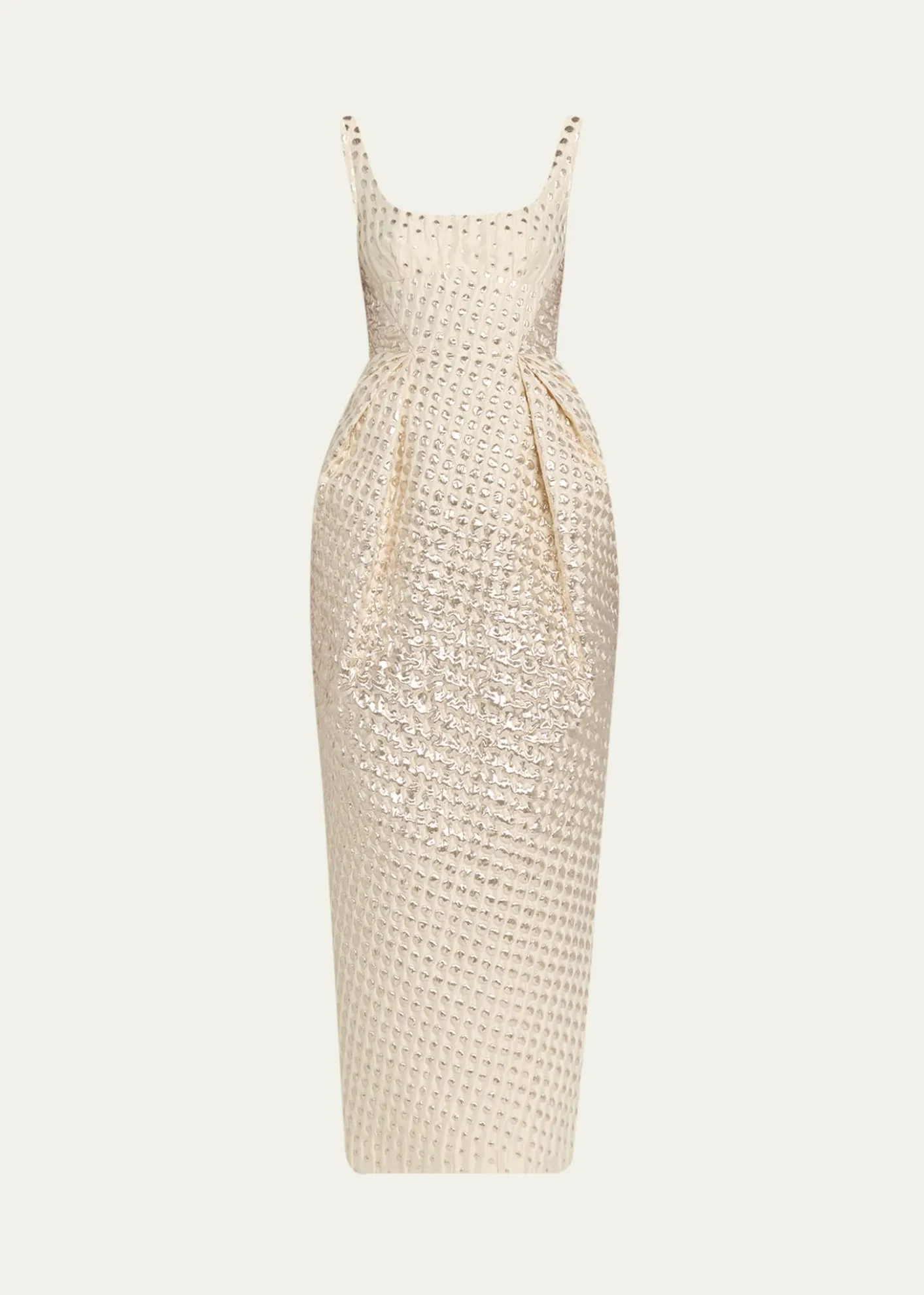CHRISTOPHER JOHN ROGERSHalftone Wiggle Dot Metallic Jacquard Dress