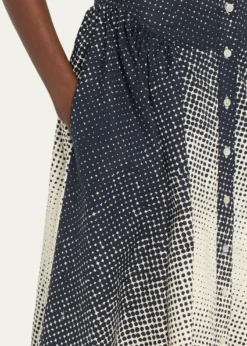 CHRISTOPHER JOHN ROGERSHalftone Wiggle Dot Cotton Shirtdress