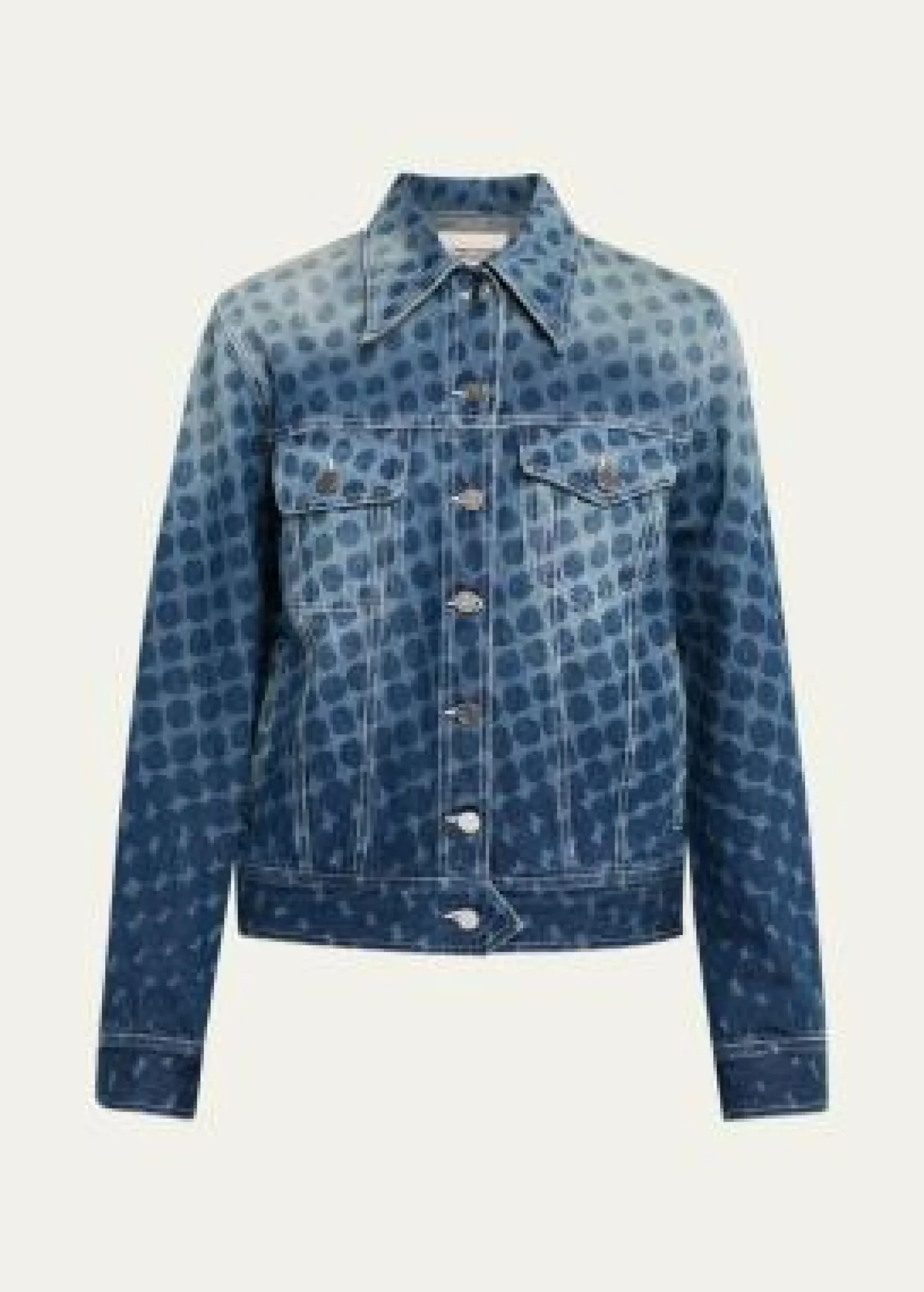 CHRISTOPHER JOHN ROGERSHalftone Wiggle Dot Denim Jacket
