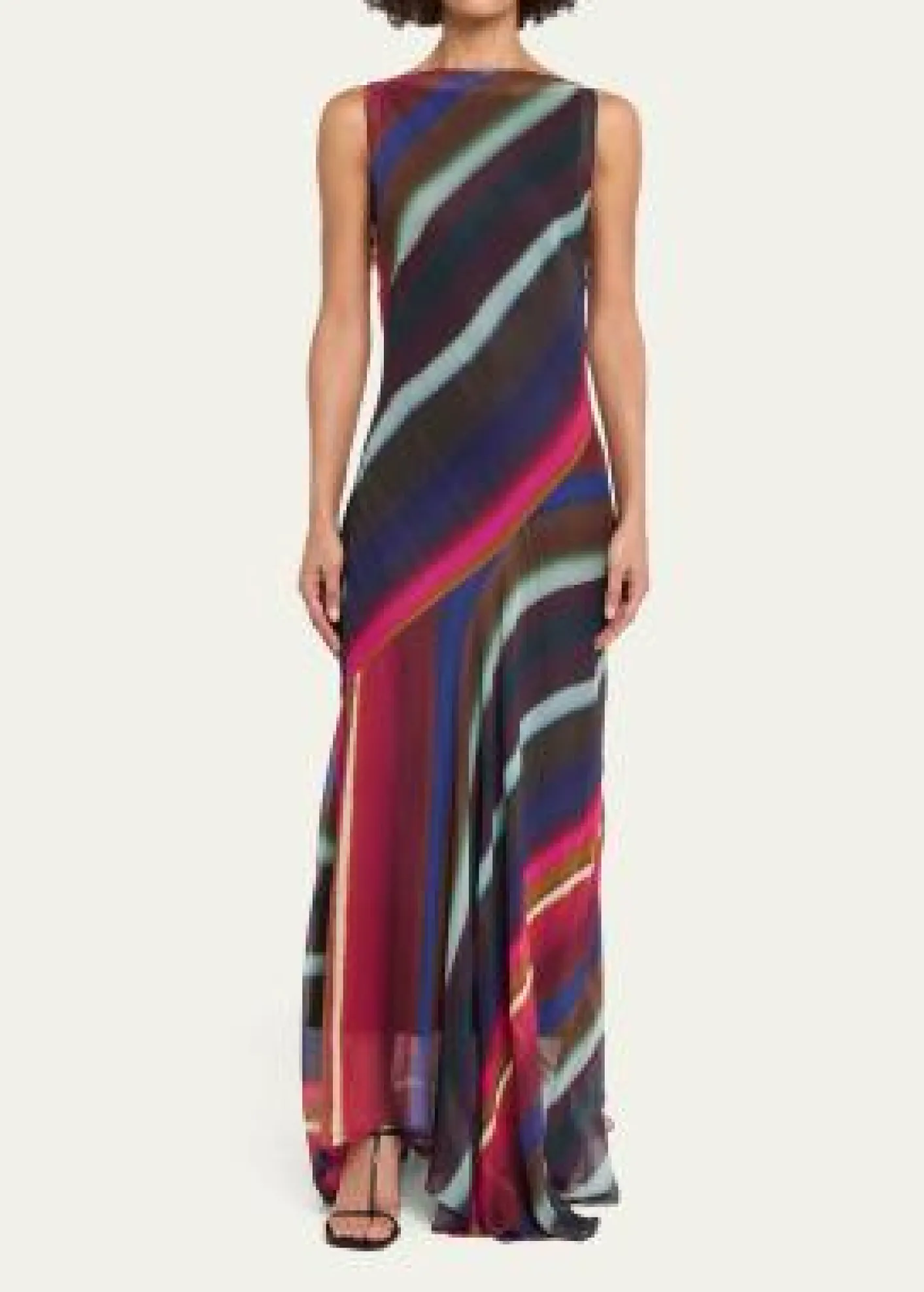 CHRISTOPHER JOHN ROGERSLouie Striped Cowl Low Back Maxi Dress