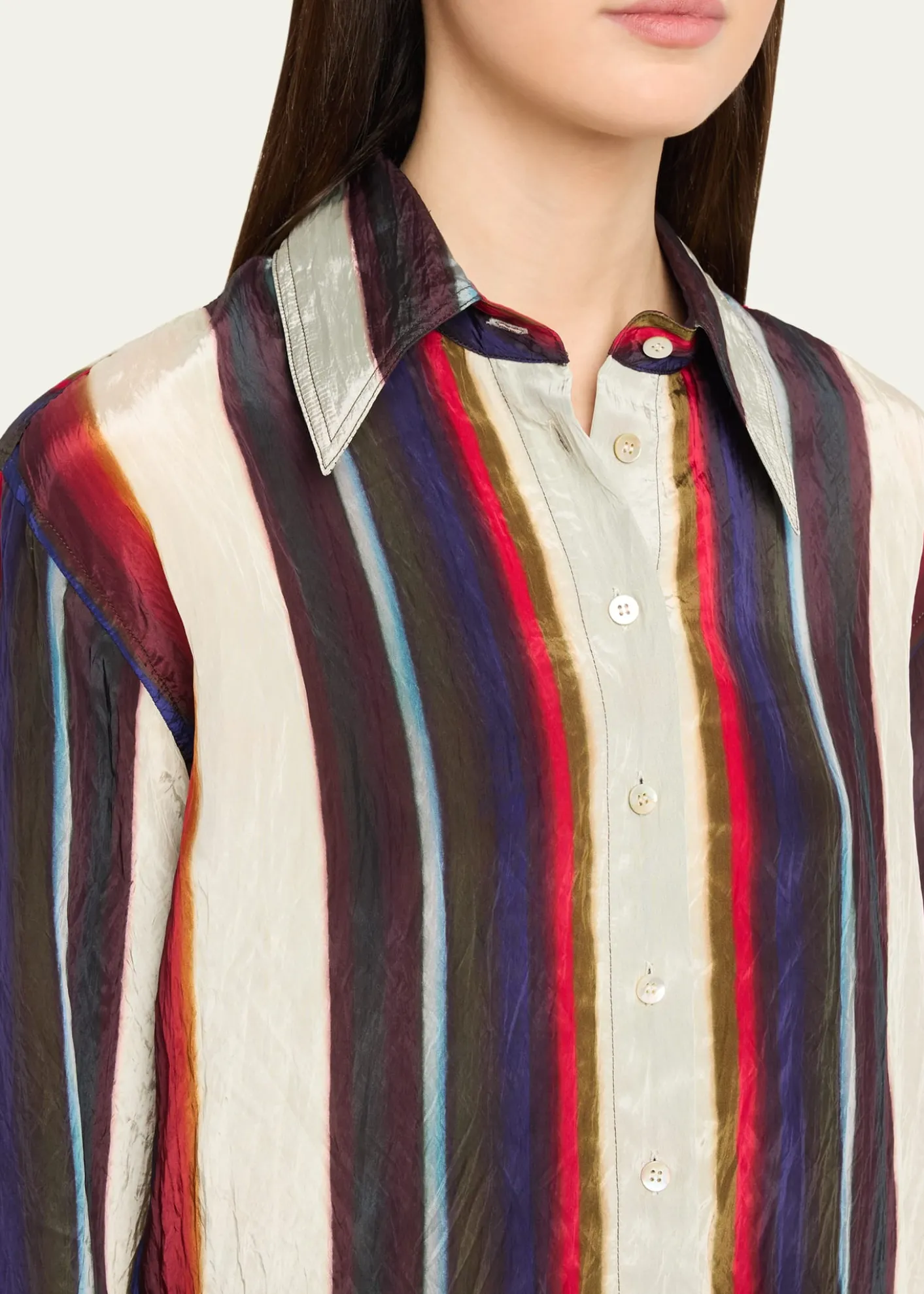 CHRISTOPHER JOHN ROGERSMorris Striped Satin Button-Down Shirt