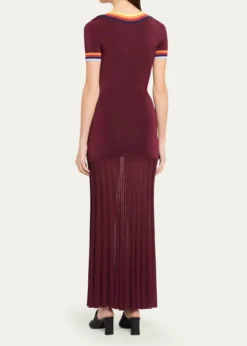 CHRISTOPHER JOHN ROGERSSaucer Neck Short-Sleeve Maxi Dress