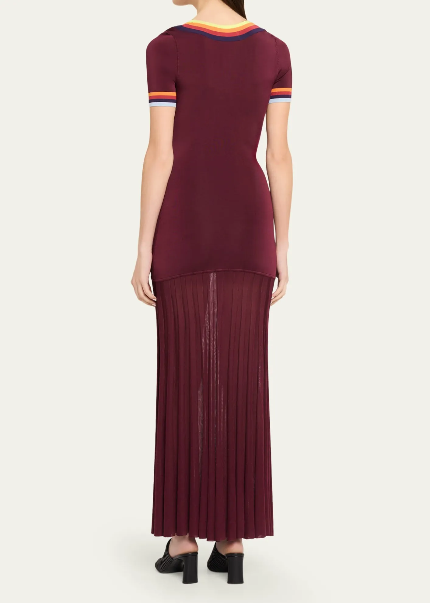 CHRISTOPHER JOHN ROGERSSaucer Neck Short-Sleeve Maxi Dress