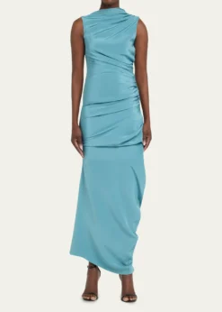 CHRISTOPHER JOHN ROGERSSilk Yanked Long Column Gown