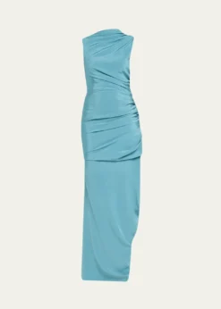 CHRISTOPHER JOHN ROGERSSilk Yanked Long Column Gown