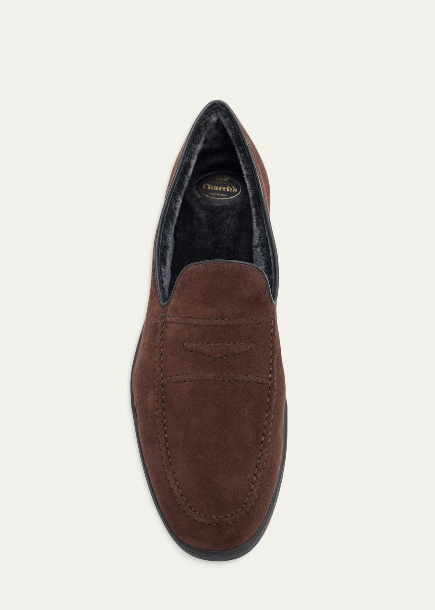 Church'sMen's Pebbles Shearling-Lined Suede Loafers