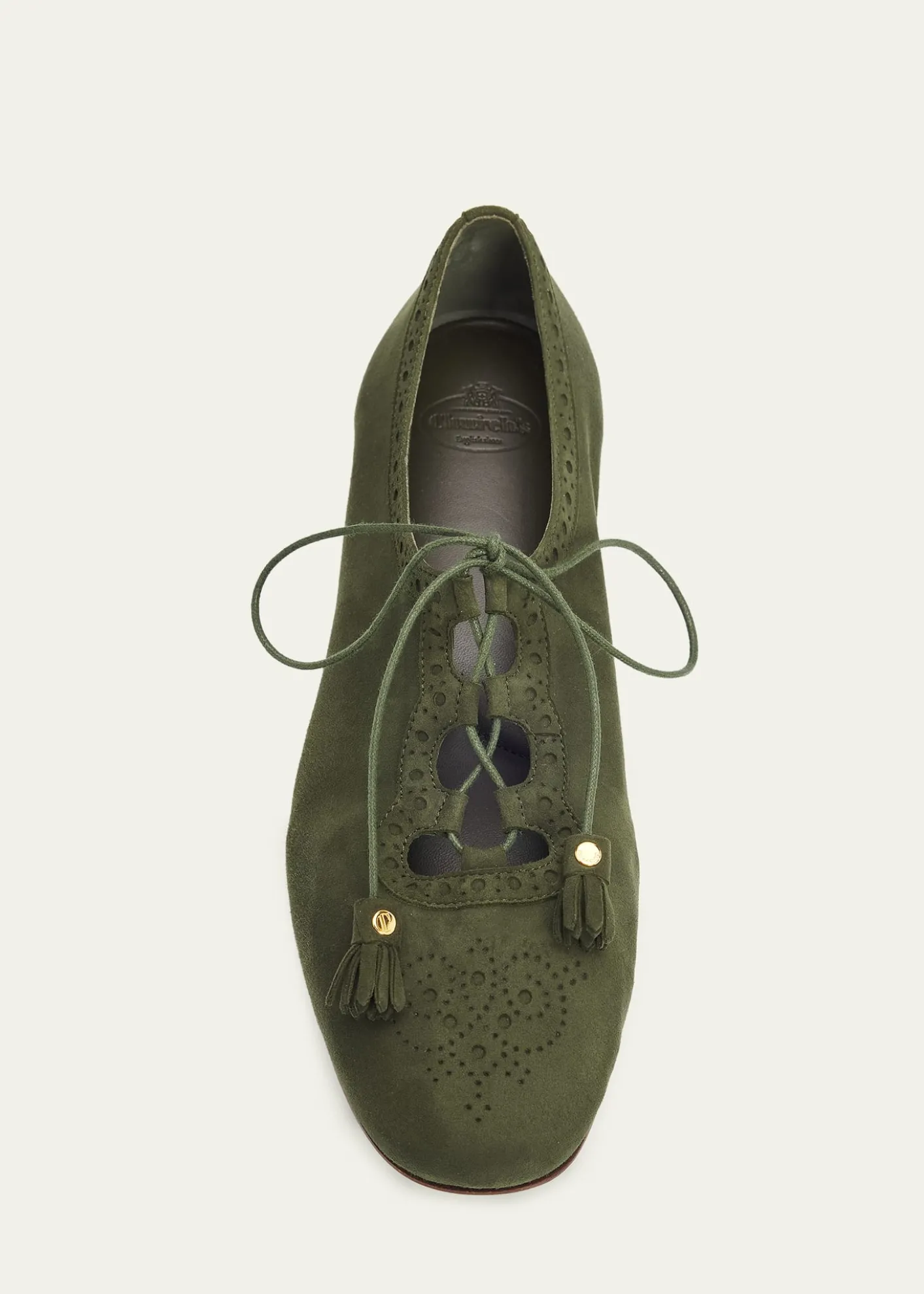Church'sRhea Suede Lace-Up Ballerina Flats