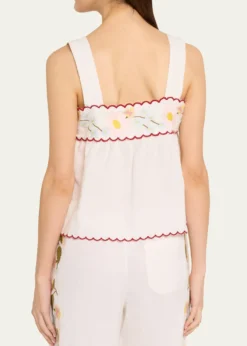 Ciao LuciaAnder Embroidered Cotton-Blend Top