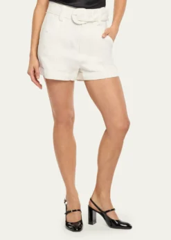 Cinq a SeptAldi Belted Wide-Leg Linen Shorts