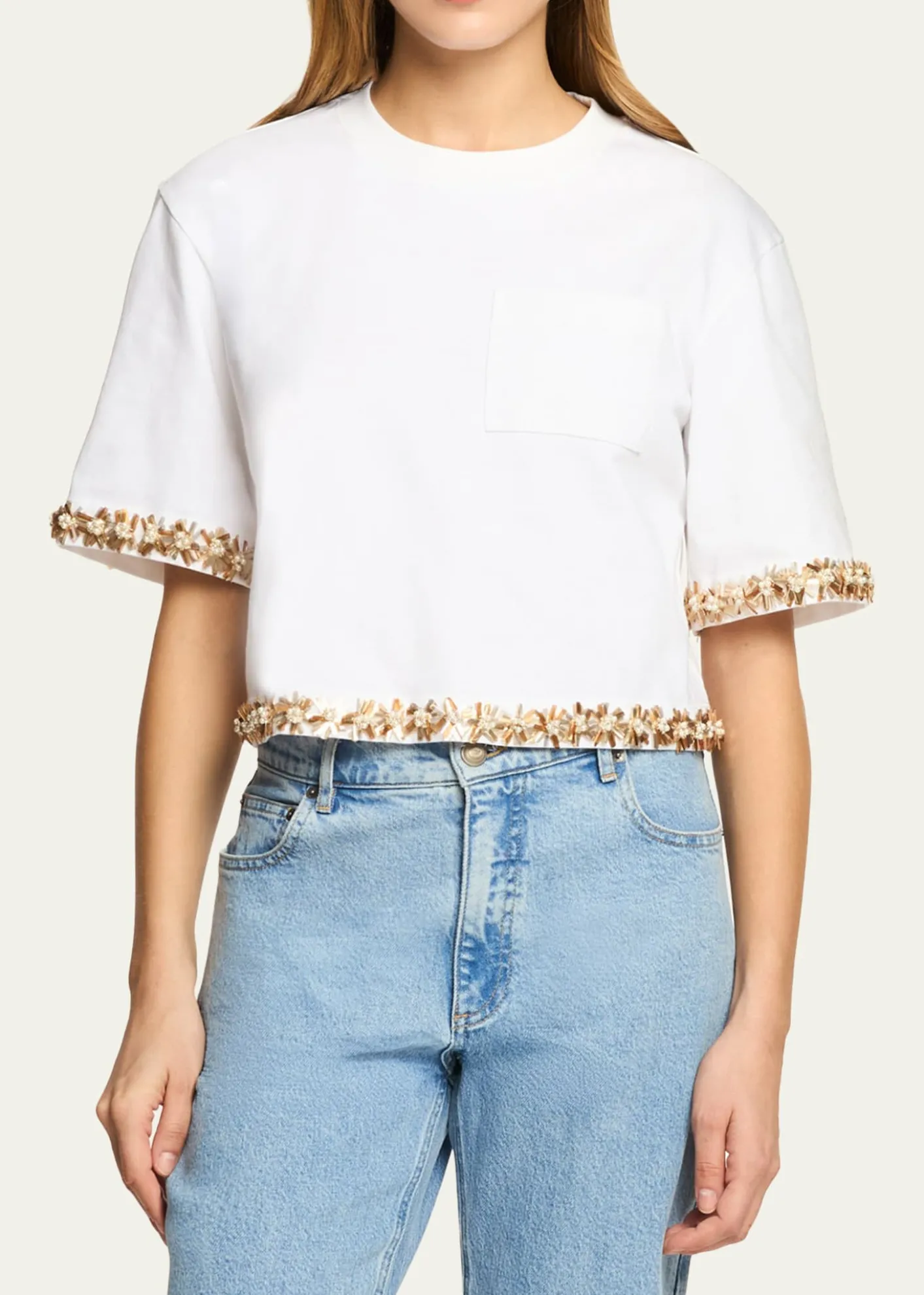 Cinq a SeptAsa Embellished Sunflare Floral Tee