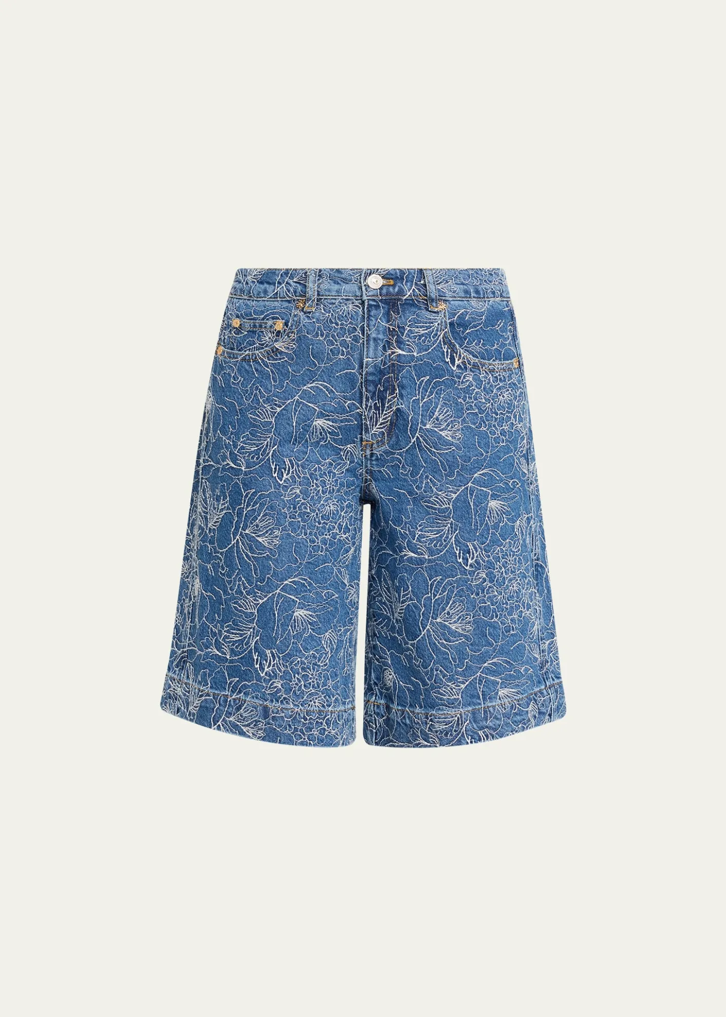 Cinq a SeptBetsy Garden Doodle Denim Shorts