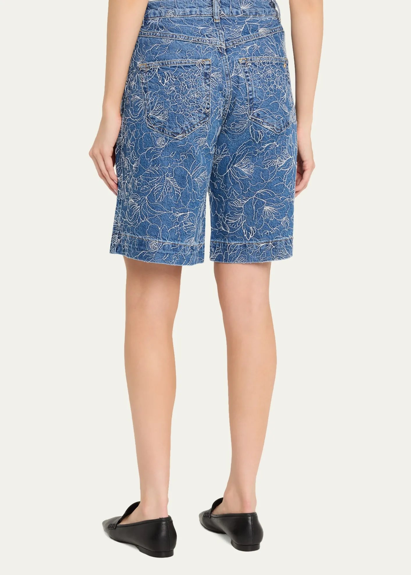 Cinq a SeptBetsy Garden Doodle Denim Shorts