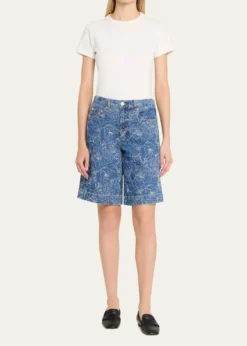 Cinq a SeptBetsy Garden Doodle Denim Shorts