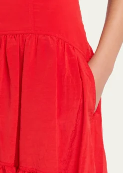 Cinq a SeptBlythe High-Waist Tiered Midi Skirt