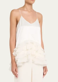Cinq a SeptCabrina Silk Ruffled Top
