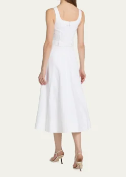 Cinq a SeptCambree Belted A-Line Denim Midi Dress