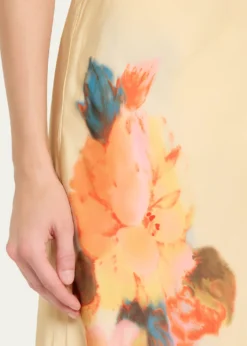 Cinq a SeptCarole Watercolor Floral Midi Skirt